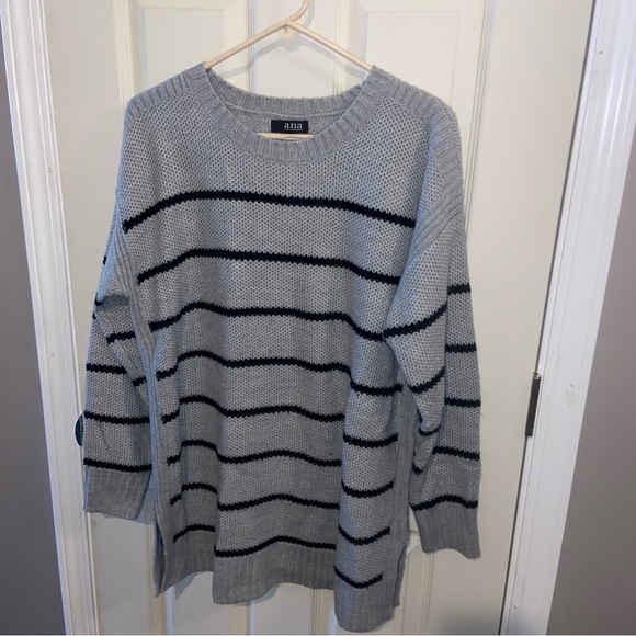 a.n.a Sweaters - ANA A New Approach womens sweater XL gray black stripes.